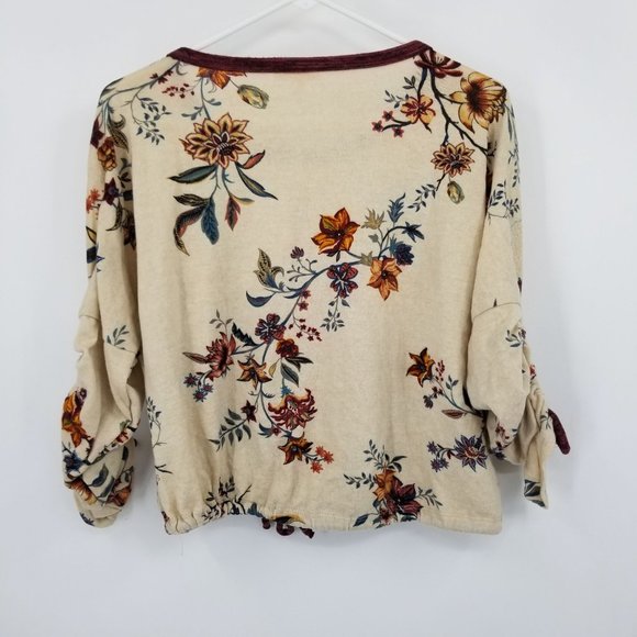 Persaya Floral Ruched Women's Blouse Top Shirt Size XL - Picture 2 of 8